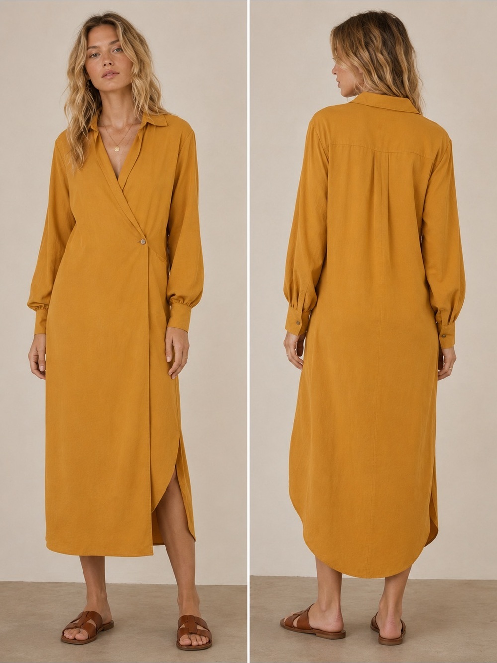 🧡ZARA Tangerine Wrap Tunic Dress Size S NWOT🧡 - Picture 1 of 5